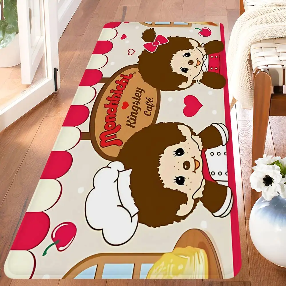 Anime M-Monchhichi Cute Door Mat Washable Non-Slip Living Room Sofa Chairs Area Mat Kitchen Doormat Area Rug