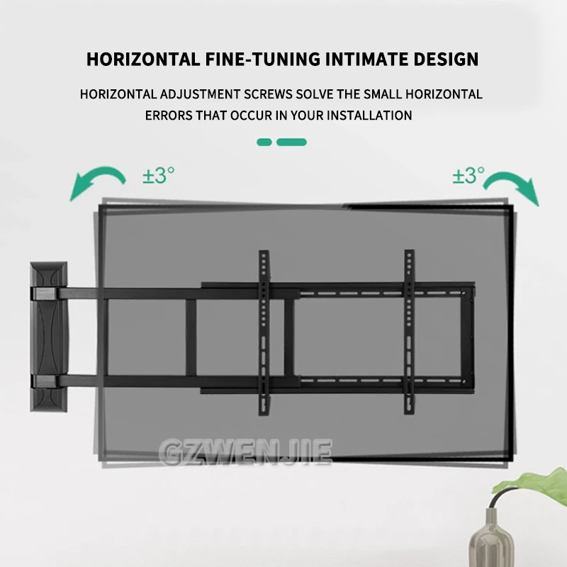 تلفزيون جدار جبل قوس توضيح الأسلحة قطب إمالة تمديد دوران شاشة التلفزيون حامل حامل مع مسامير 32-75 بوصة العرض