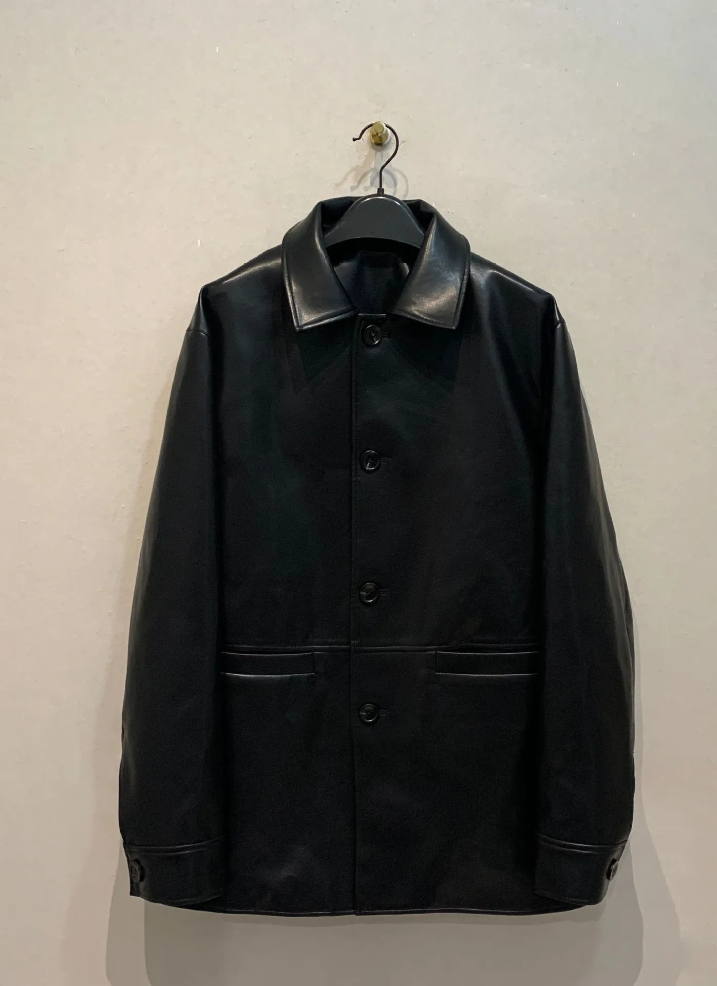 

Japan Simple French PU Leather Jackets Soft Casual Single Breasted Loose Veste Femme New Moto Personalized Streetwear Coat