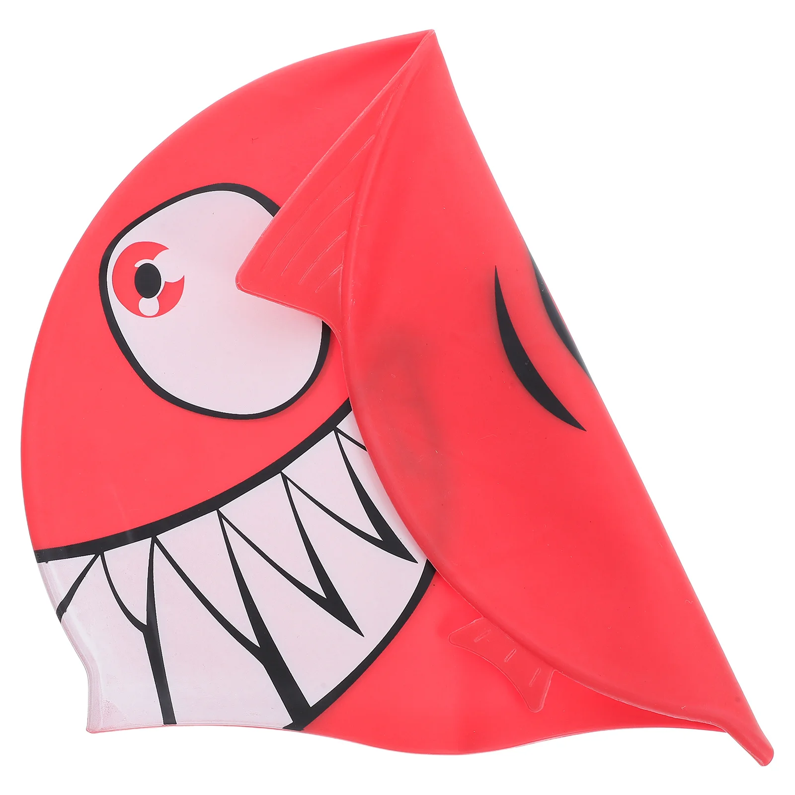 

Kids Silicone Swimming Cap Fish Shaped Shark Red Cartoon Elastic Lightweight Waterproof Swimming Hat for Children
