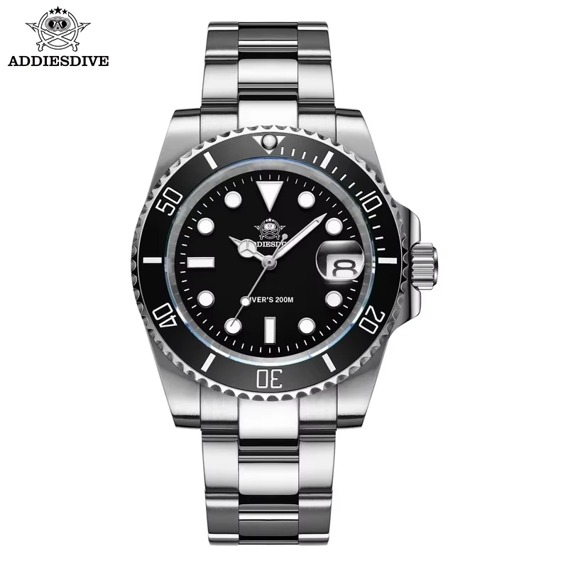 ADDIESDIVE New Men Quartz Watches Luxury Stainless Steel Super Luminous 200m Waterproof Diver Watches MY-H3-2 Relogio Masculino