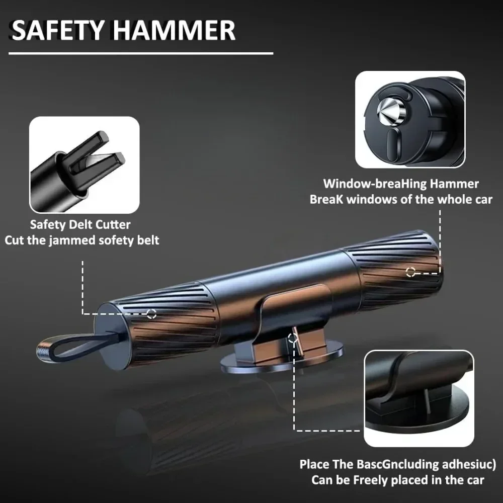 Car Window Glass Breaker Hammer Seatbelt Cutter Emergency Tungsten Steel Tip Tool for Auto Rescue Safe Hammer Break Hammer