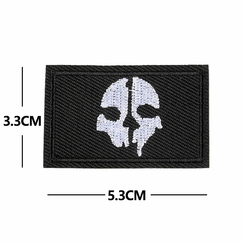 Parche táctico bordado máscara fantasma calavera Punk para ropa - imagen 3