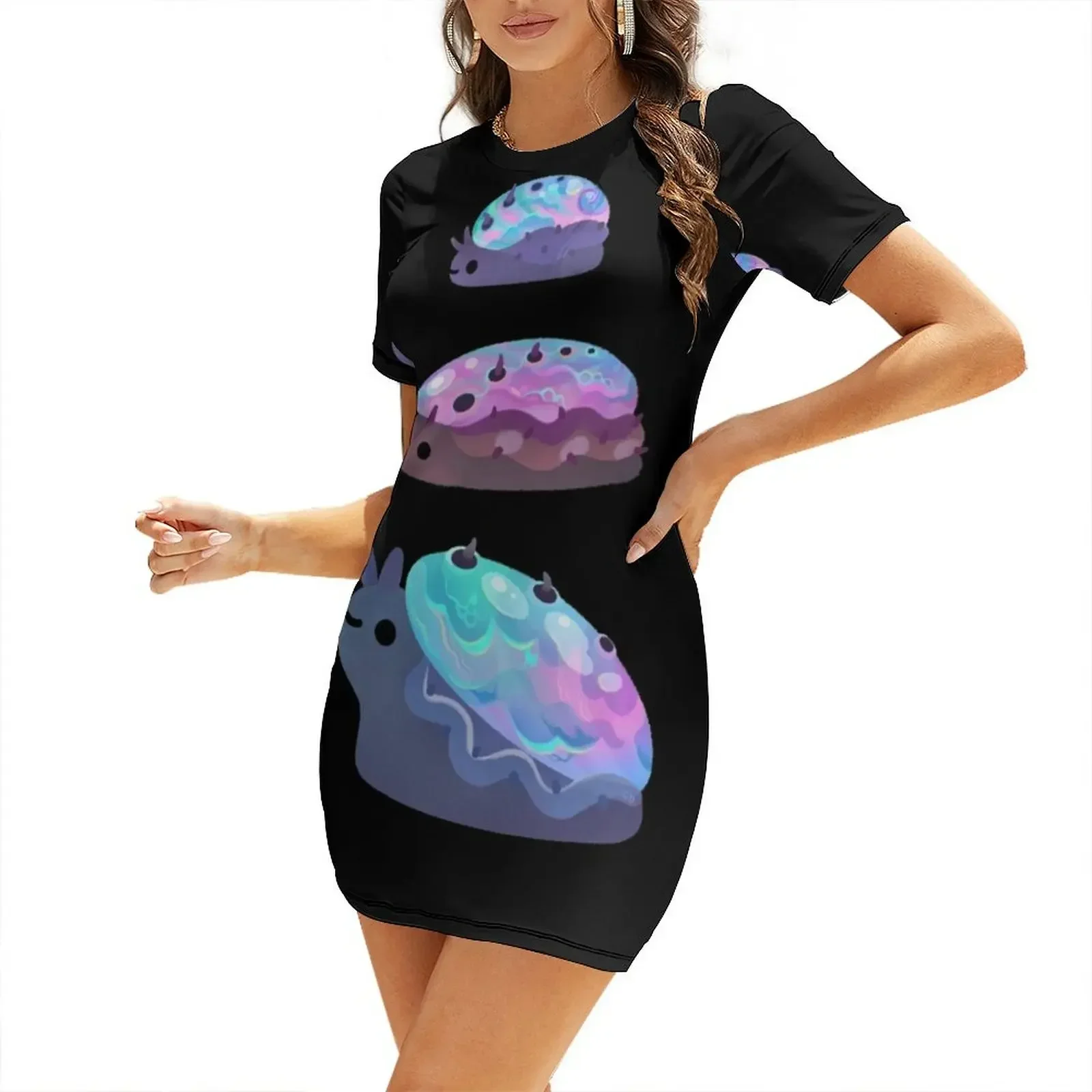 

Abalone - dark Short-Sleeved Dress women's evening dresses 2026 women's evening dresses