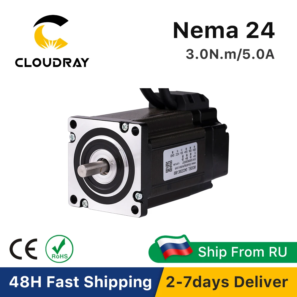 Cloudray Nema24 Circuito Fechado Motor Deslizante 3.0n. m 5.0a Servo Motor com Codificador para Cnc Roteador Gravura Fresadora