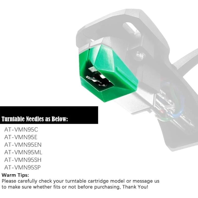 Diamond Tip Phonograph Needle Record Player Needle com escova reposição fonógrafo parte textura plástica para VMN95SP