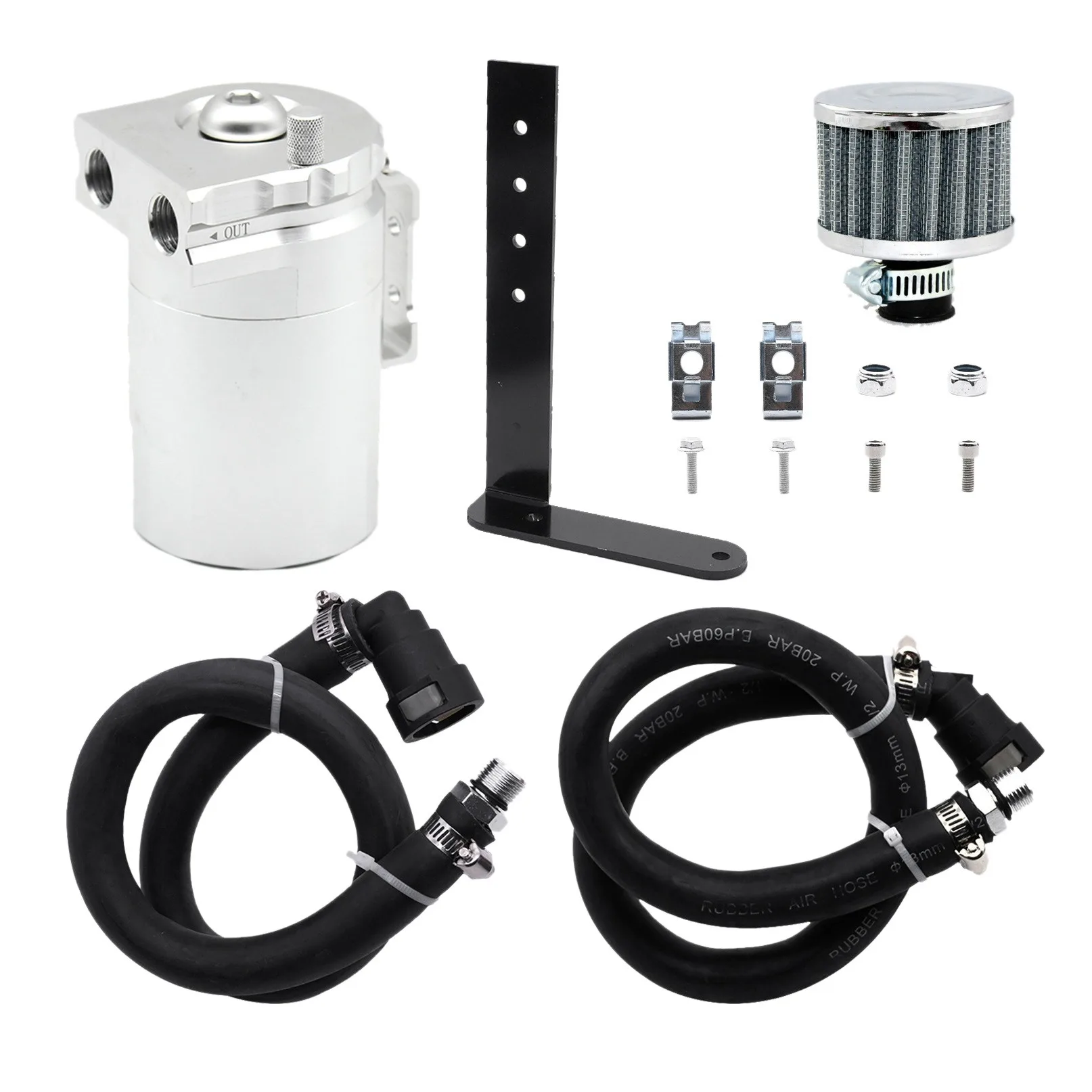 

Car Oil Catch Can Oil Separator for Ford F150 2.7L 3.5L 5.0L Raptor 3.5L Ecoboost Expedition 3.5 EcoBoost Silver