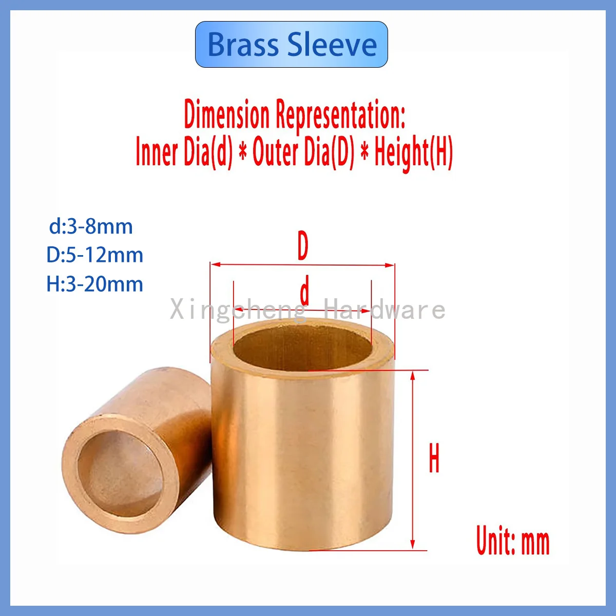 ID3-8mm Base Bushing Gasket Washer/Brass Oil Bearing /Copper Brass Sleeve Bearing Sleeve