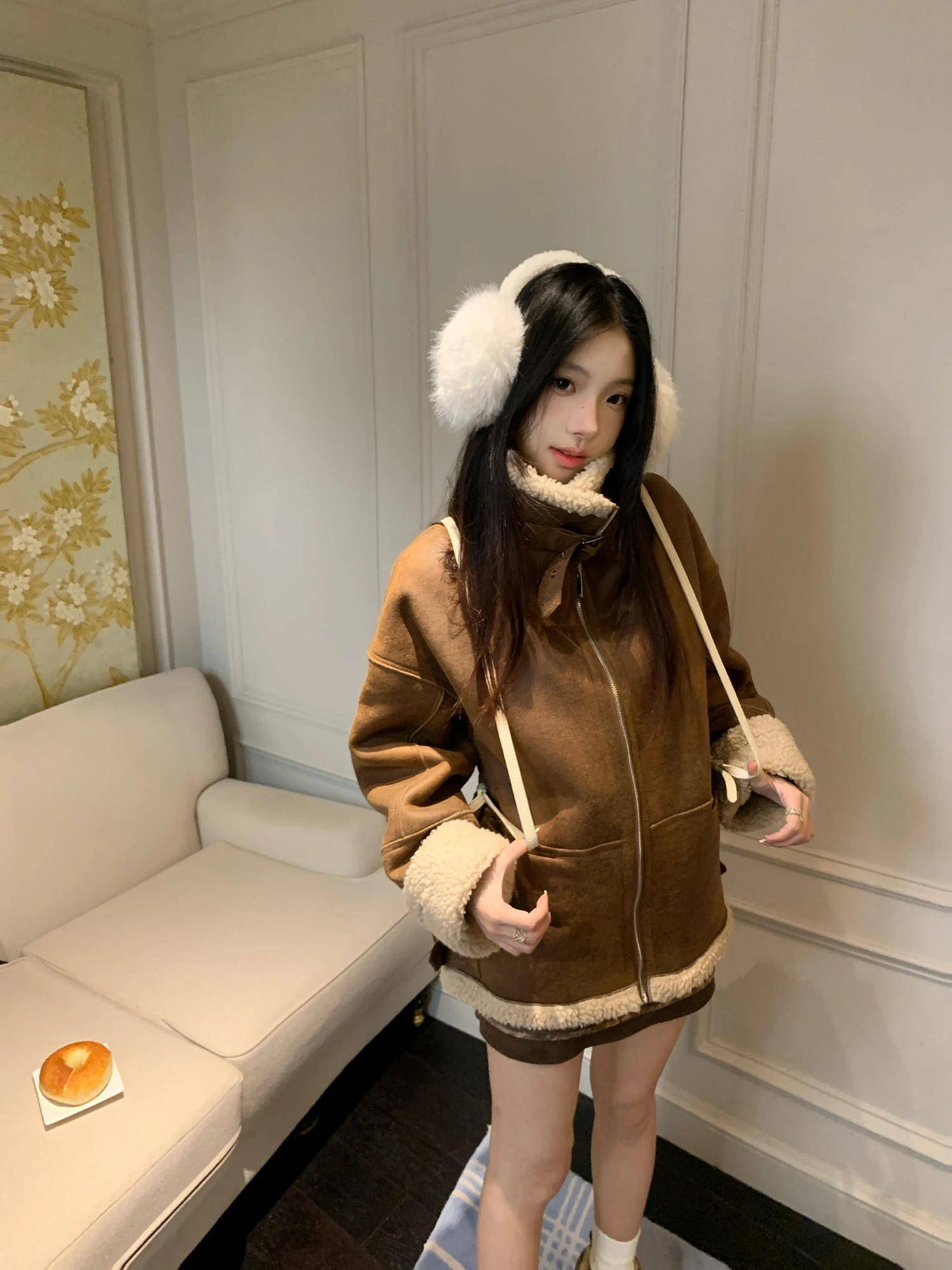 

Toronto Album Lamb Fur Biker Jaet Women's Autumn Winter New Sle Faion High-End Inteated Leather And Fur Coat