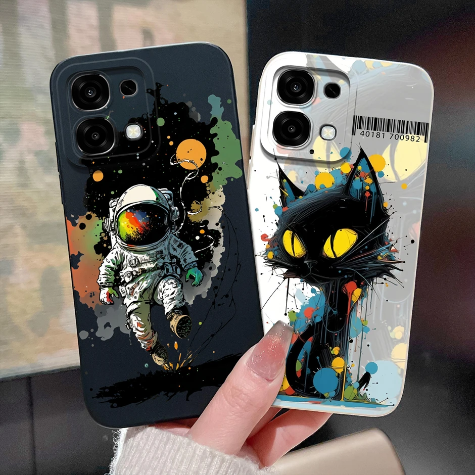 جراب هاتف لهاتف اوبو A6 برو 4G 5G لطيف الكرتون القط لينة السائل سيليكون غطاء للحماية الكاملة ل ممن لهم A6 Fundas ممن لهم A6 برو كوكه #4