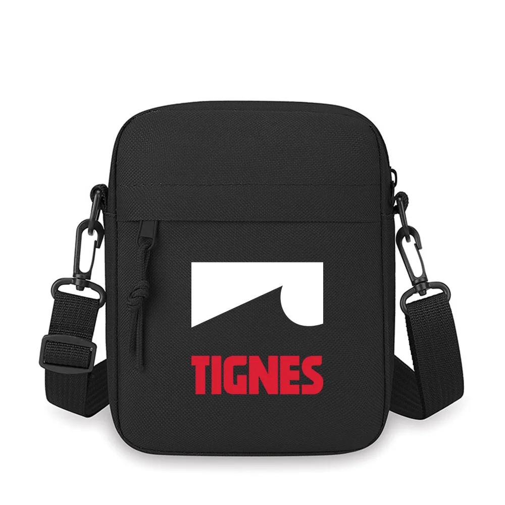 

Red TIGNES text white shape black Men Crossbody Bag Single Shoulder Women Cartoon Anime Film Printing Design Unisex
