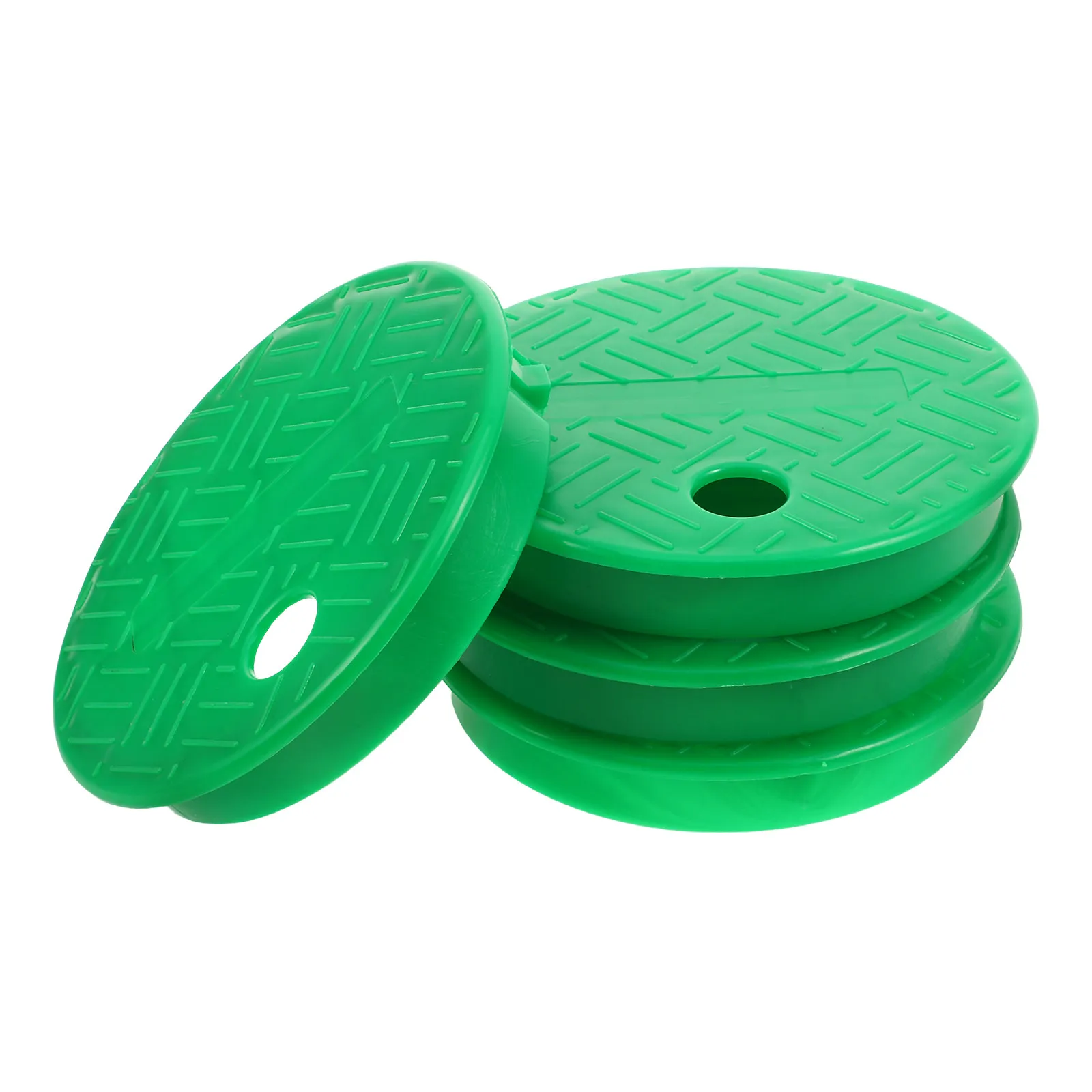 4Pcs Round Irrigation Valve Box Cover Green Plastic Sprinkler Valve Lid Replacement Outdoor Garden Yard Water Control System