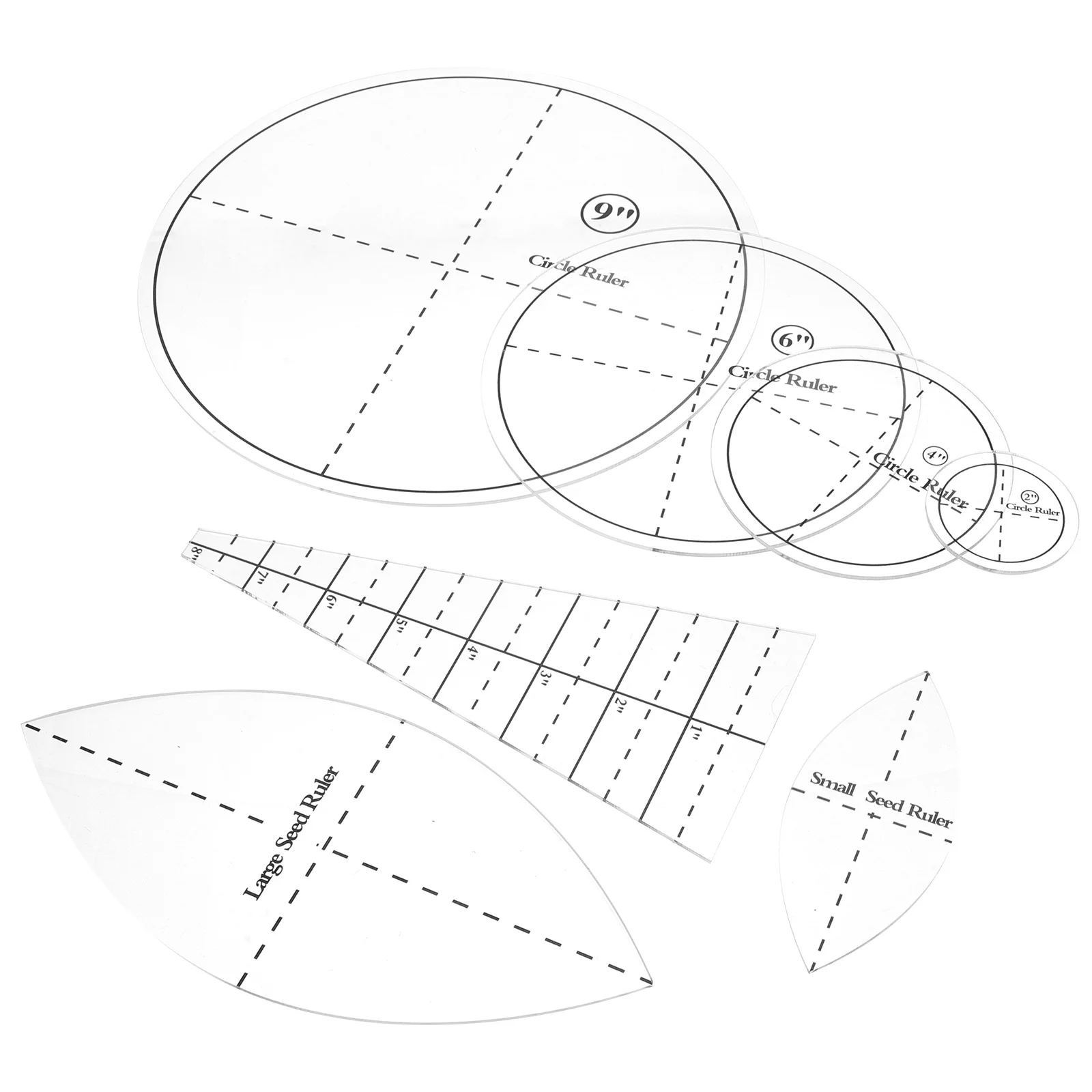 

1 Set Of Quilting Template Ruler Multi-Functional Acrylic Sewing Templates For Embroidery Patchwork Crafts Transparent Diy Tool