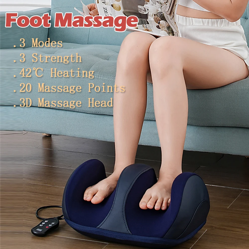 Foot Massager with Heat Shiatsu Kneading Rolling for Relaxation Arm Leg Calf Massager Machine Promotes Blood Circulation