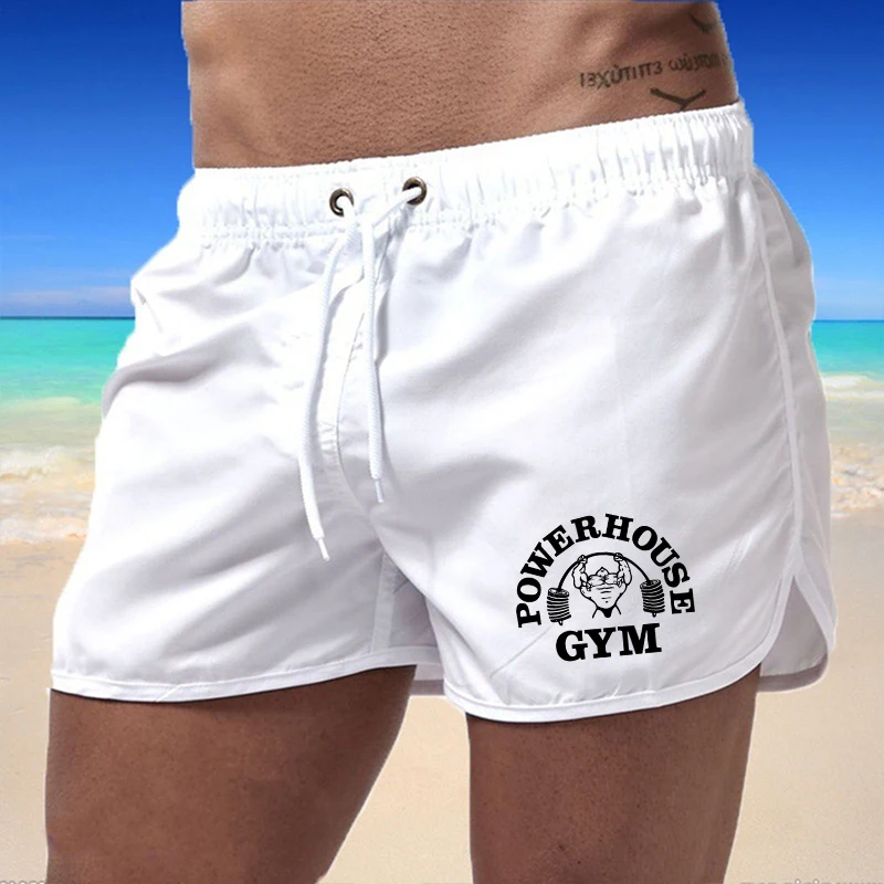 POWERHOUSE GYM Fitness Men\'s Shorts Fashion Sports Shorts Running Quick Drying Pants Summer Slim Fit Training Beach Pants