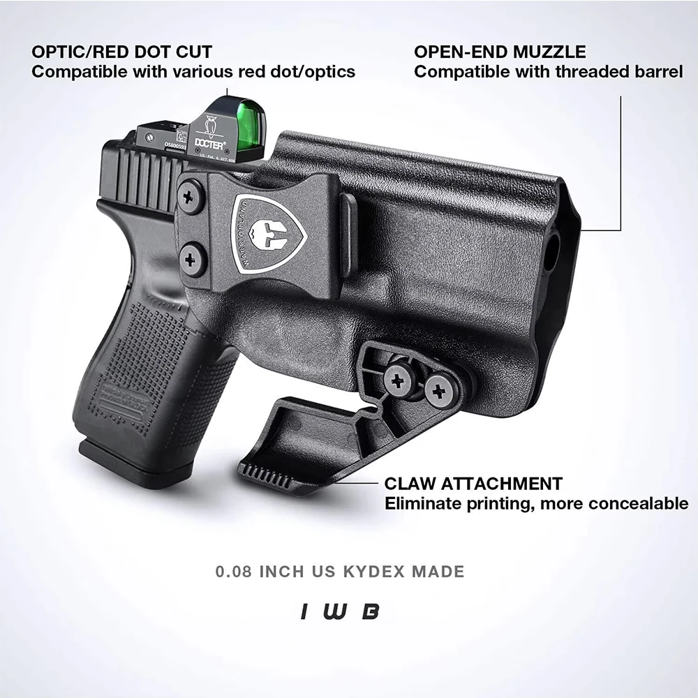 

Only For Glock 17/19/19X/26/44/45 Gen(1-5)&Glock 23/32 Gen(3-4),IWB Holster Optic Cut,Right Hand Compatible Red Dot Aiming