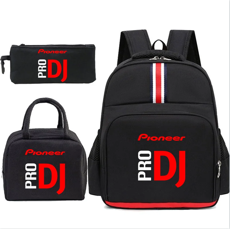 Pioneer Pro DJ Printed Backpack Lunch Box Pencil Boxes for Boys Girls Primary Students Backpacks Children Schoolbag Bookbag Set