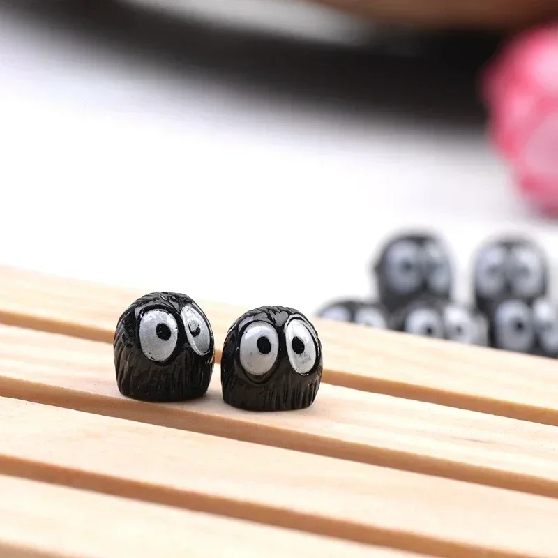 Black Briquettes Elfs Mini Dust Ball Figure Anime Totoro Miniature Figurines Fairy Garden Ornaments Home Accessories