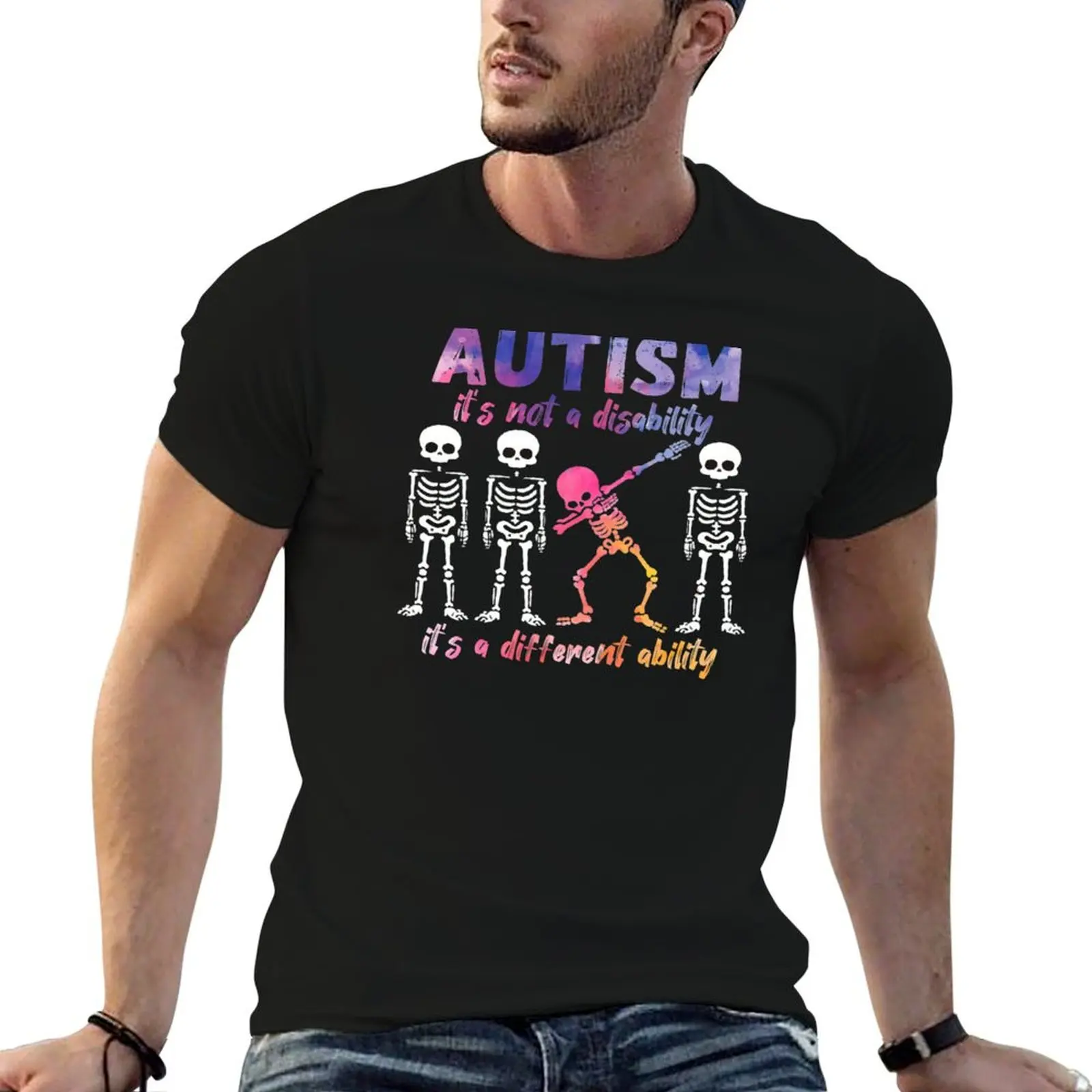 T-shirt Autisme : C'est une différence, pas une handicap - Grande taille, décontracté, à manches courtes