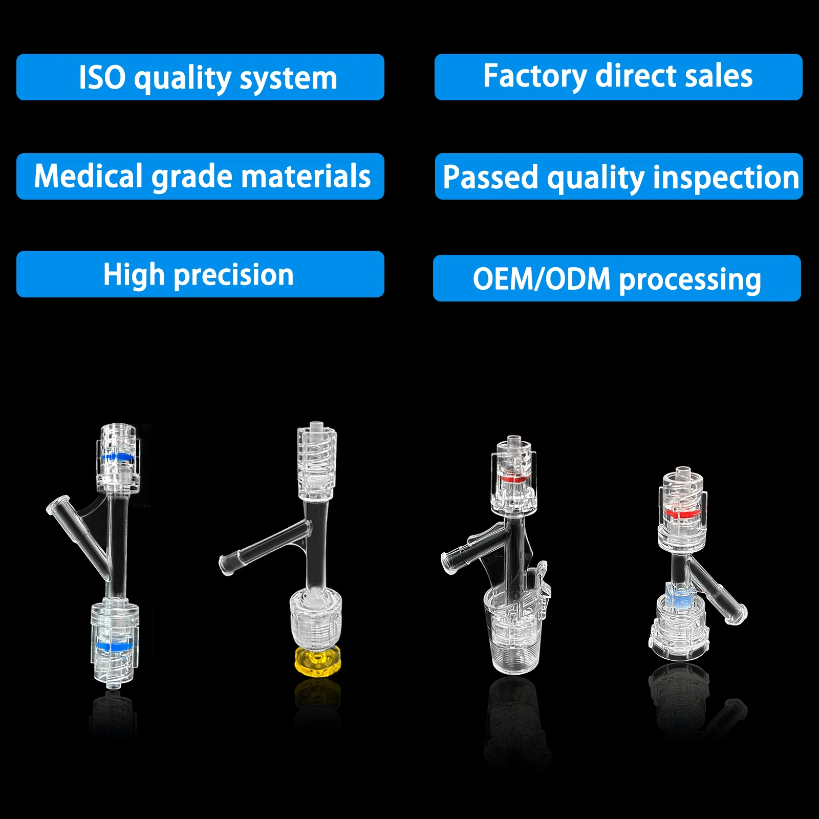 50-Piece Y-Connector Set for Ruhr Lock Connectors and Tubing Systems, for Connecting Tubing, for Medical Laboratory Use Only