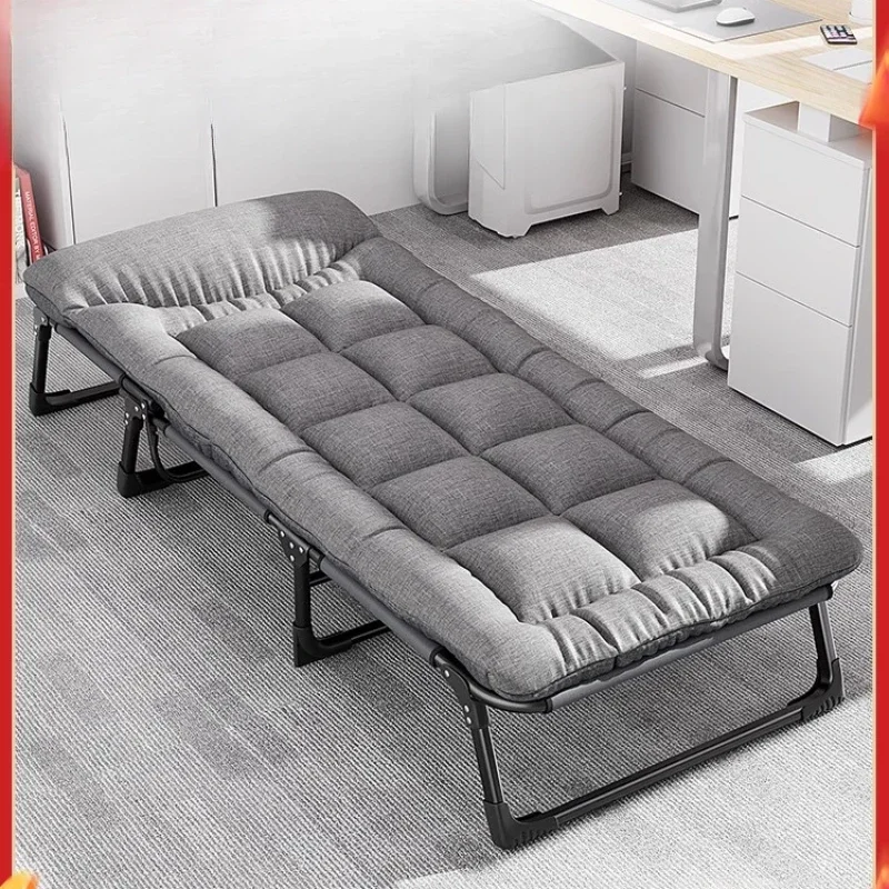 Folding bed single household simple lunch break artifact, office adult nap march outdoor small bed escort recliner