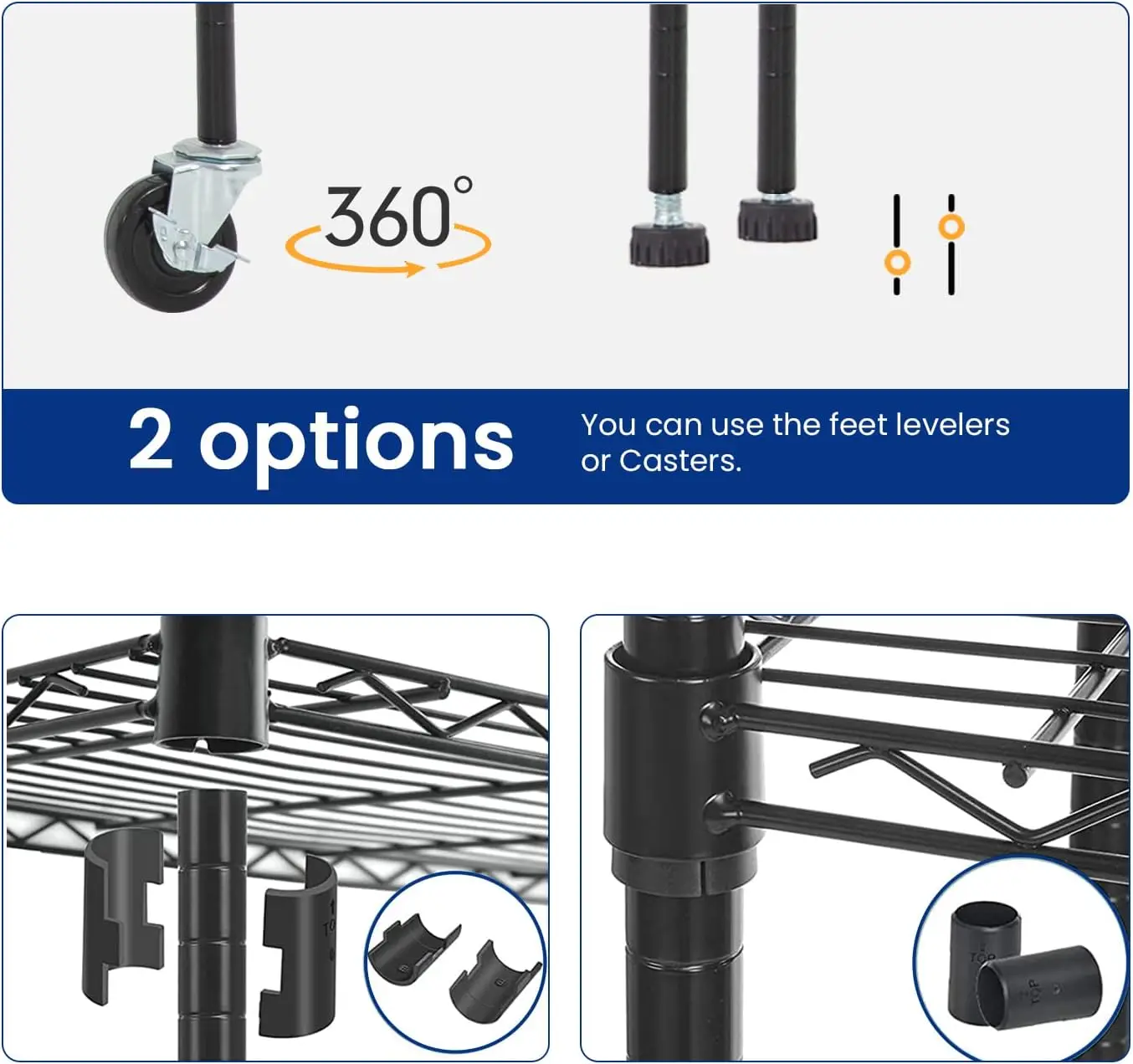 

Storage Shelves 2100Lbs Capacity, 6-Shelf on Casters 14x36x54 H Commercial Wire Shelving Unit Adjustable Layer Metal Rack