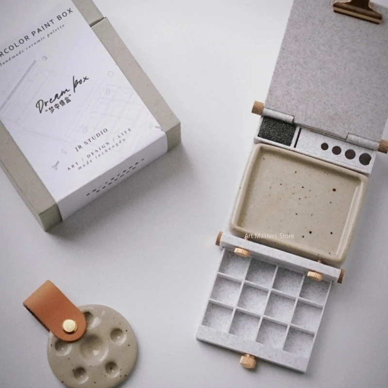 Mini Cute Watercolor Paint Box Portable Folding Color Palette Original Design Stationery Student Painting Tools   Palette Box