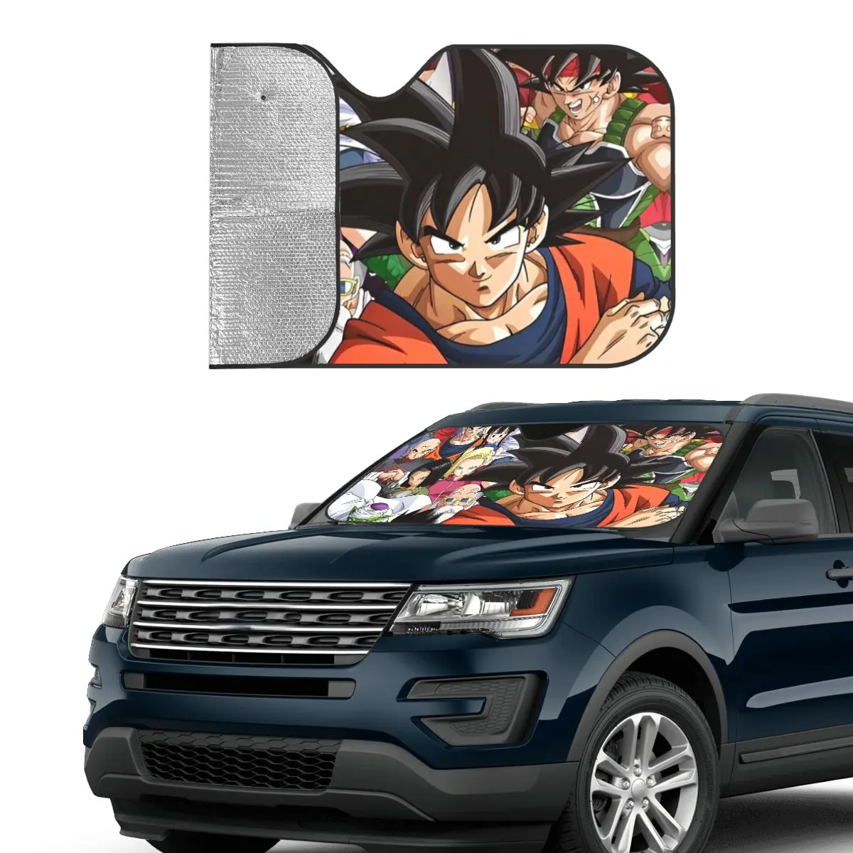 Dragon Ball Z Cartoon Windshield Sunshade Polyester Car Front Windshield 70x130cm Car Window Windscreen Cover Accessories Covers - view 2