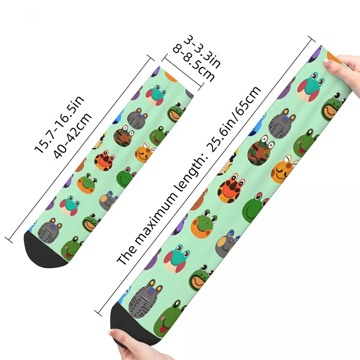 Happy Funny Men's Socks Villagers Vintage Harajuku Frog Animal Hip Hop Seamless Crew Crazy Sock Gift Pattern Printed