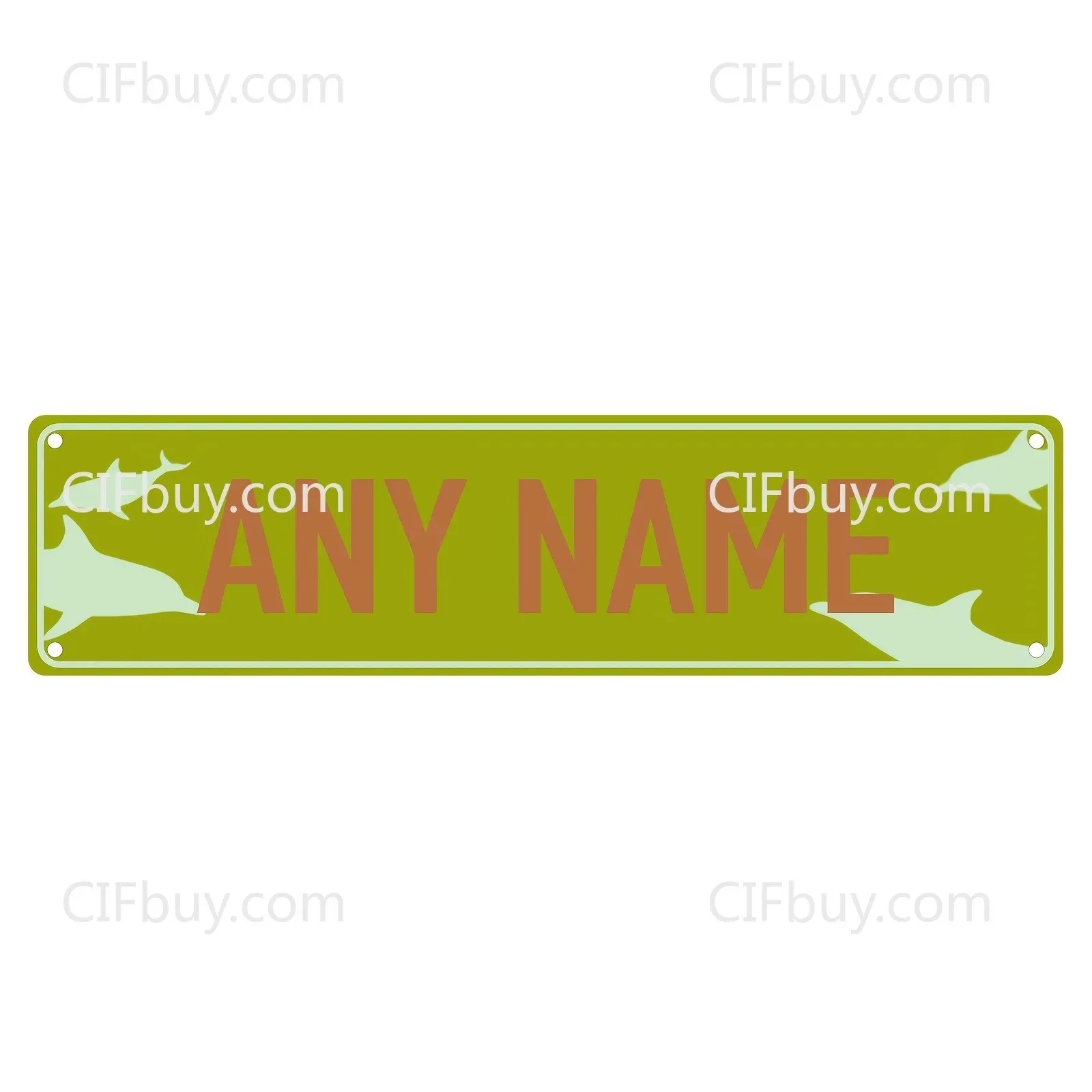 CIFbuy 2D Dolphin Metal Plaque,Personalized Sign Bar Cafe Home Decor‑Only 15.75x3.94in