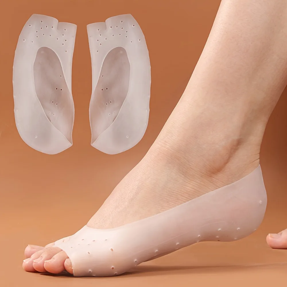 Chaussettes en Gel hydratant en Silicone souple, 2 pièces, pour soins des pieds, protection, soulage les talons secs et craquelés, chaussures, semelle intérieure de soins pour la peau