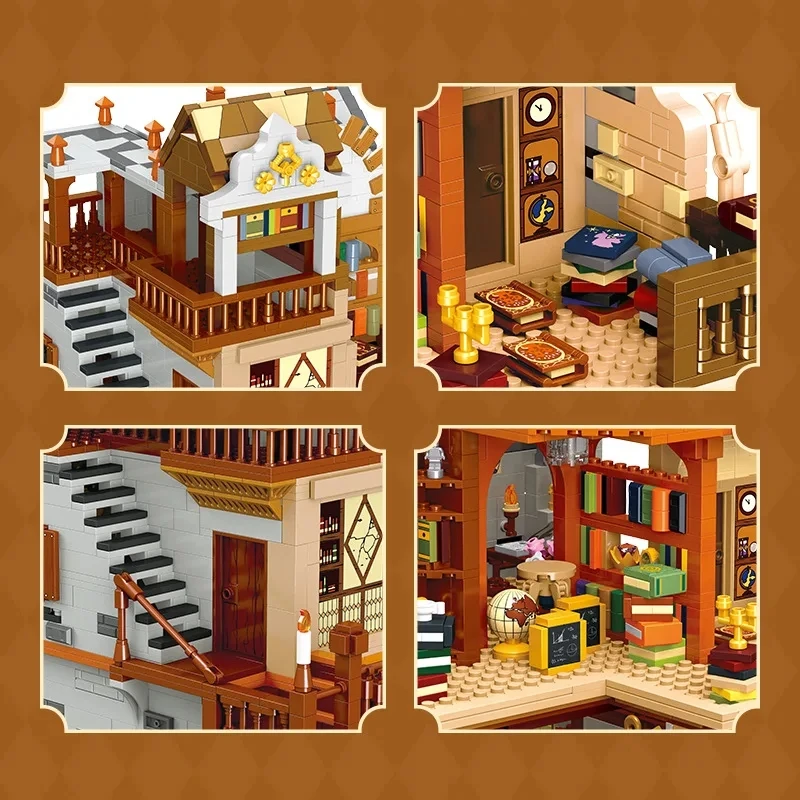 IN STOCK 57016 Technical Street View Idea Lighting Library Construction Building Blocks Bricks Assembly DIY Toys Christmas Gifts