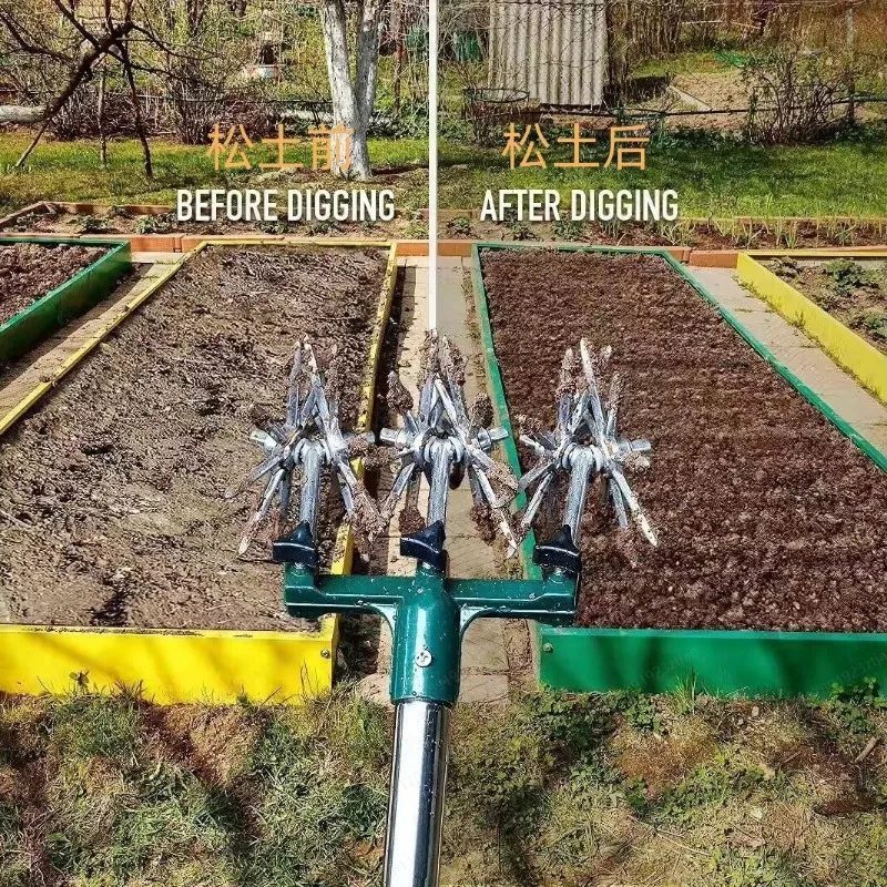 Lawn Seeding Soil Turning Tool, Garden Turning tool, garden tool Loosening Rotary Tiller