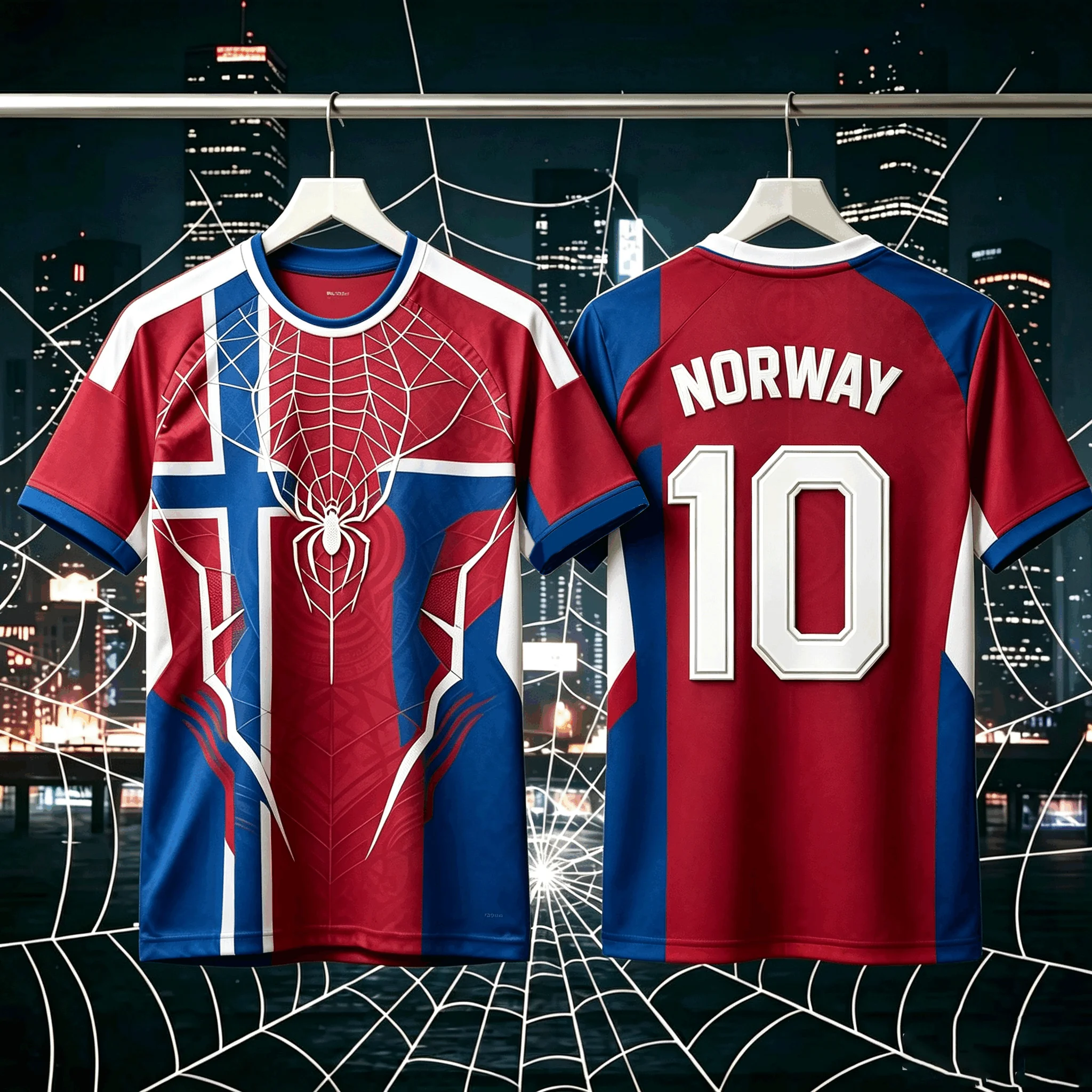 2026New Men National Fan Jersey Spider Web Graphic Print Quick Dry Breathable Polyester Short Sleeve Casual Sports Supporter Tee