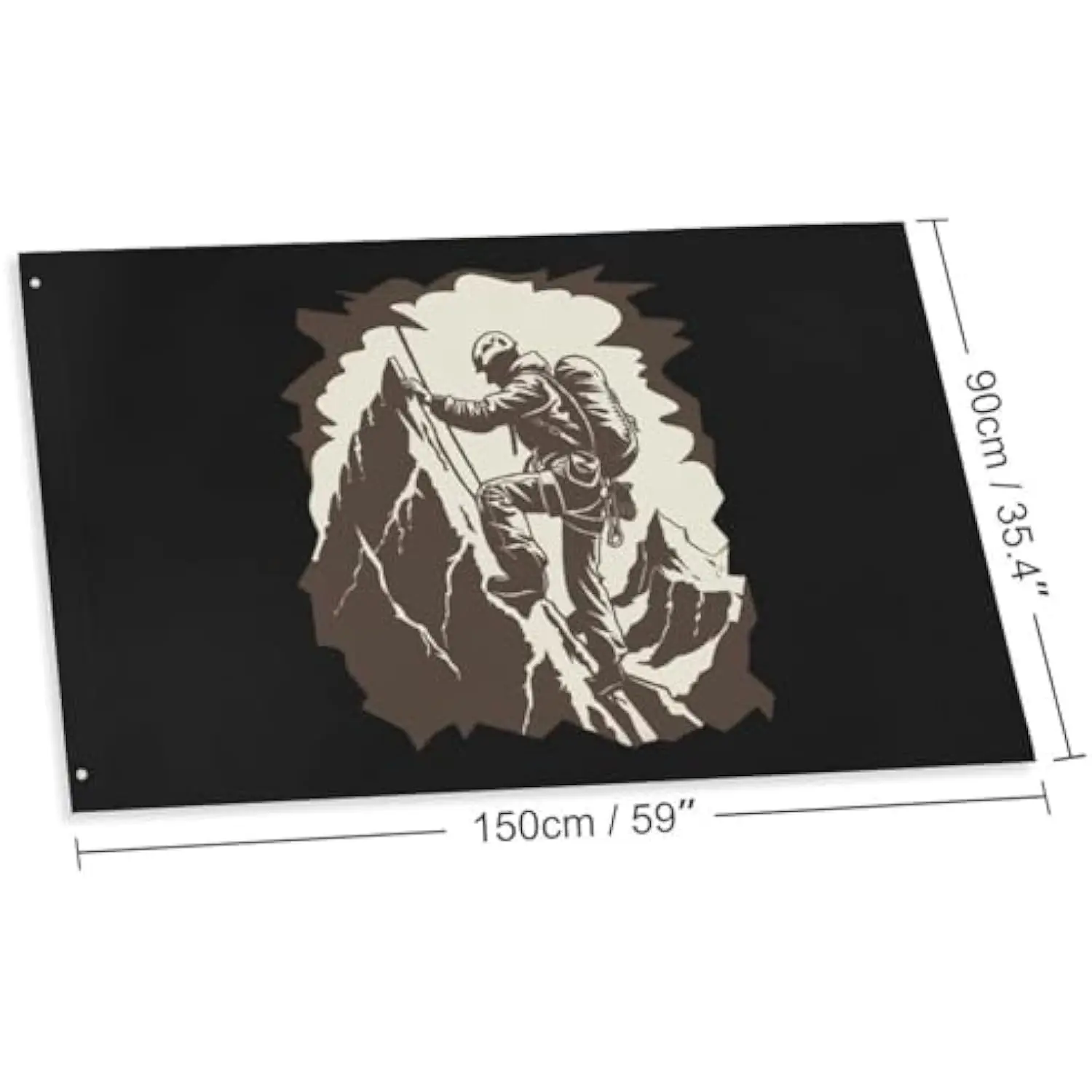 Vintage Rock Climbing Mountain Climber Flag Outdoor Single-sided Printing Banner with Grommets for Indoor Decoration
