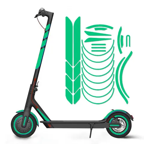 Xiaomi M365 PRO के लिए 1 सेट इलेक्ट्रिक स्कूटर रिफ्लेक्टिव स्टिकर Ninebot Max G30 G30D सजावट चेतावनी पट्टी फ्लोरोसेंट बॉडी के लिए 8 best sales इलेक्ट्रिक स्कूटर स्टिकर - №1