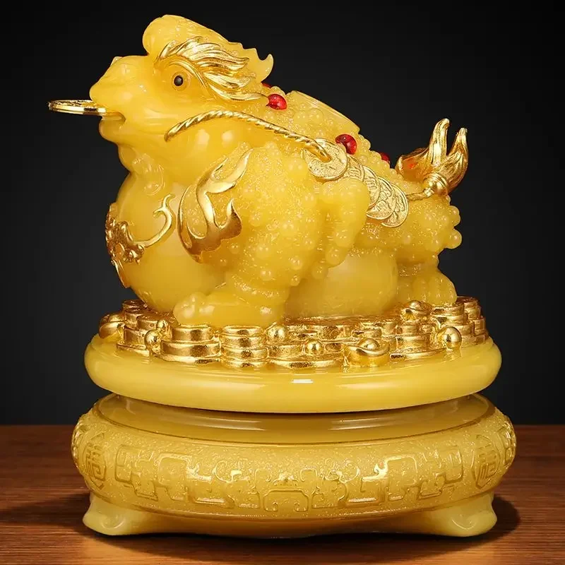 Inviting Wealth Brave Ornament Rotating Golden Toad Treasure Business Living Room Wine Cooler Decor
