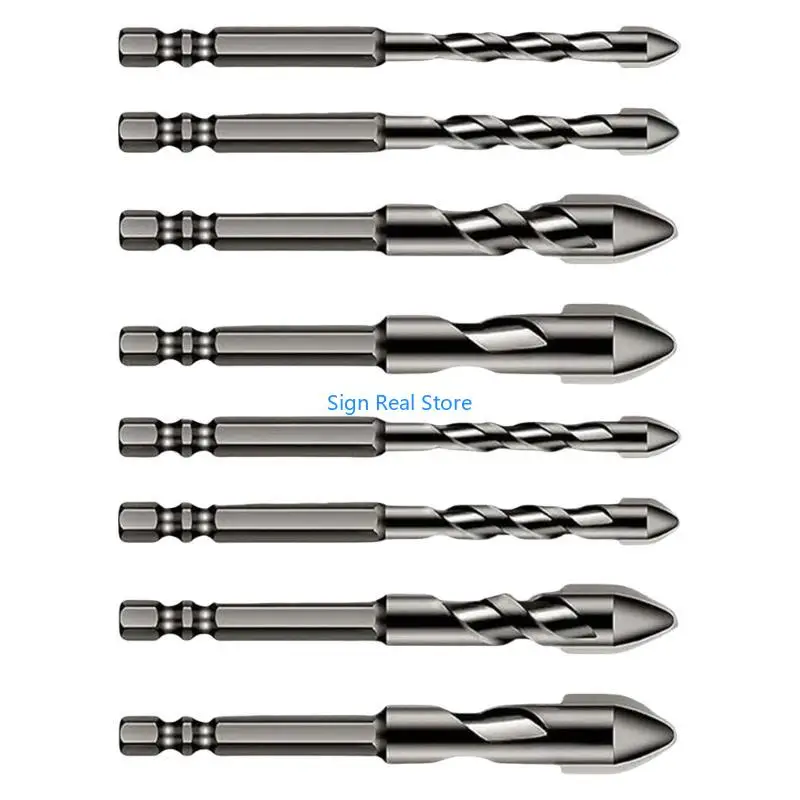 

8Pcs High-Strength Eccentric Twist Drill Bit Sets Metal Twist Drill Bits Industrial Drill Bits for Glass Tile 41XB