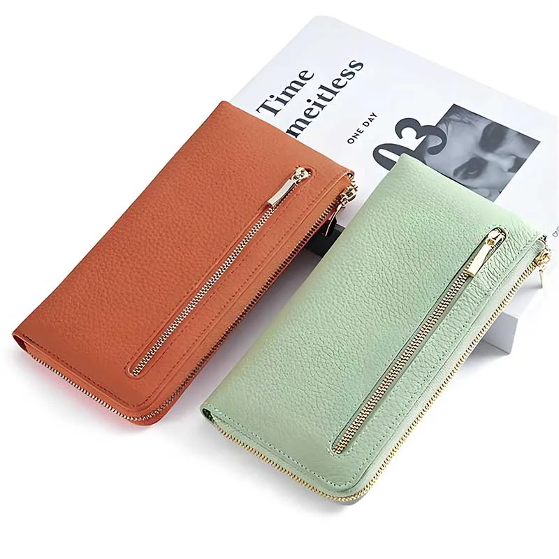 Long Genuine Leather Wallet for Women Cross-Border RFID Multi-Card Horizontal Coin Purse Large Capacity Leather Coin Wallet