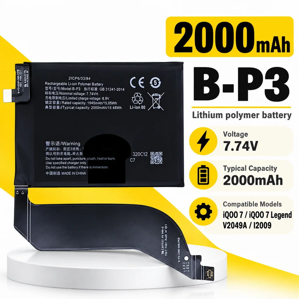Phone Battery Replacement B-P3 2000mAh For Vivo iQOO 7 V2049A I2009 Mobile Phone Repair Battery Spare Replacement Component