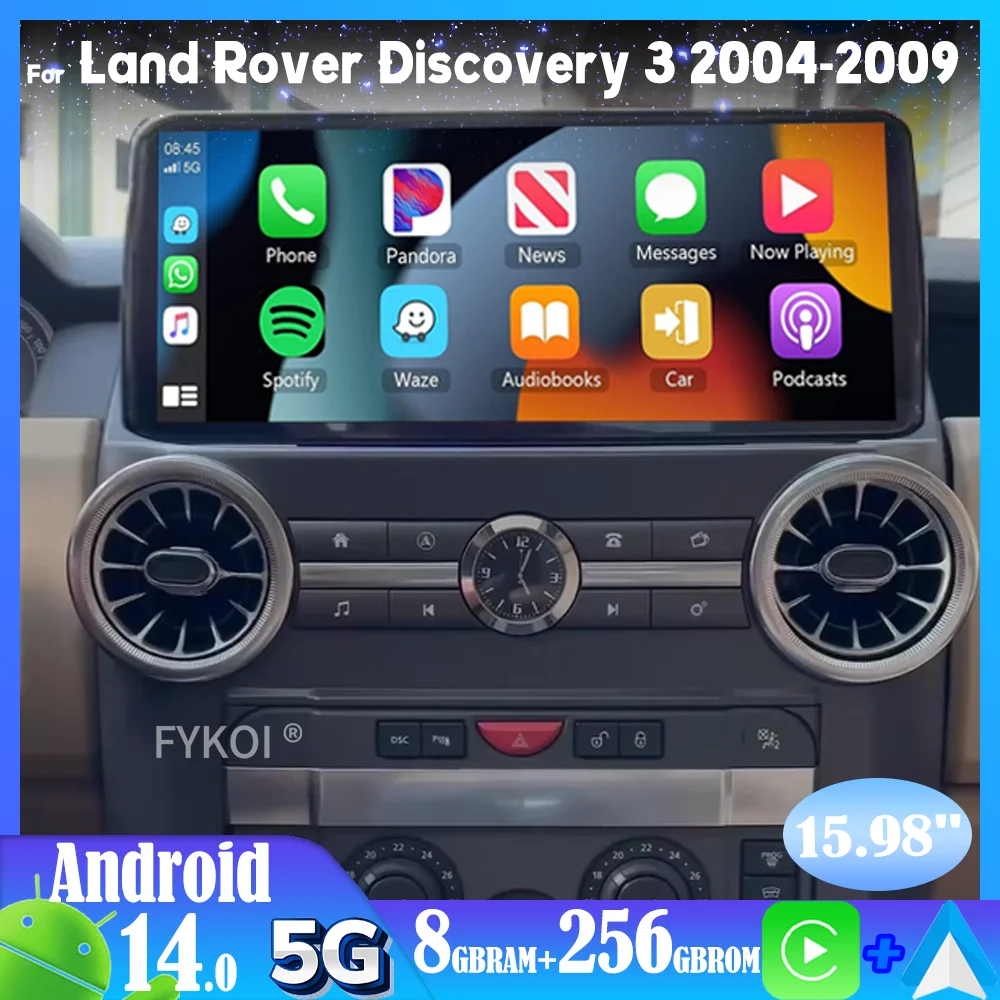 

15.98 Inch For Land Rover Discovery 3 2004-2009 Car Intelligent Systems Android 14 12+256G Carplay Stereo AutoRadio 4G Head Unit