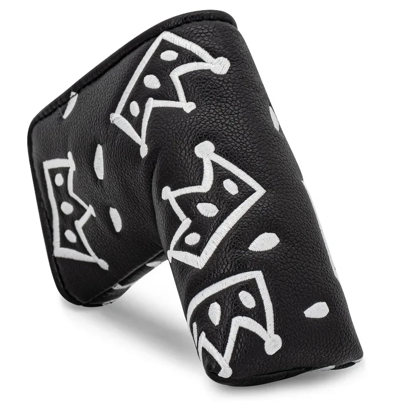 Golf Putter Cover with Cheese Crown Design, PU Leather Soft Lining Protective Headcover, Fashionable Durable Golf Club Accessory