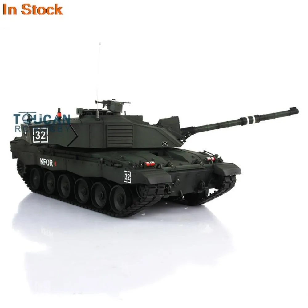 1/16 RTR Heng Long Donkergroen 7.0 Plastic Challenger II RC Tank Toucan 3908 360 °   Torentje BB Pellet Luidspreker Rookunit TH17745