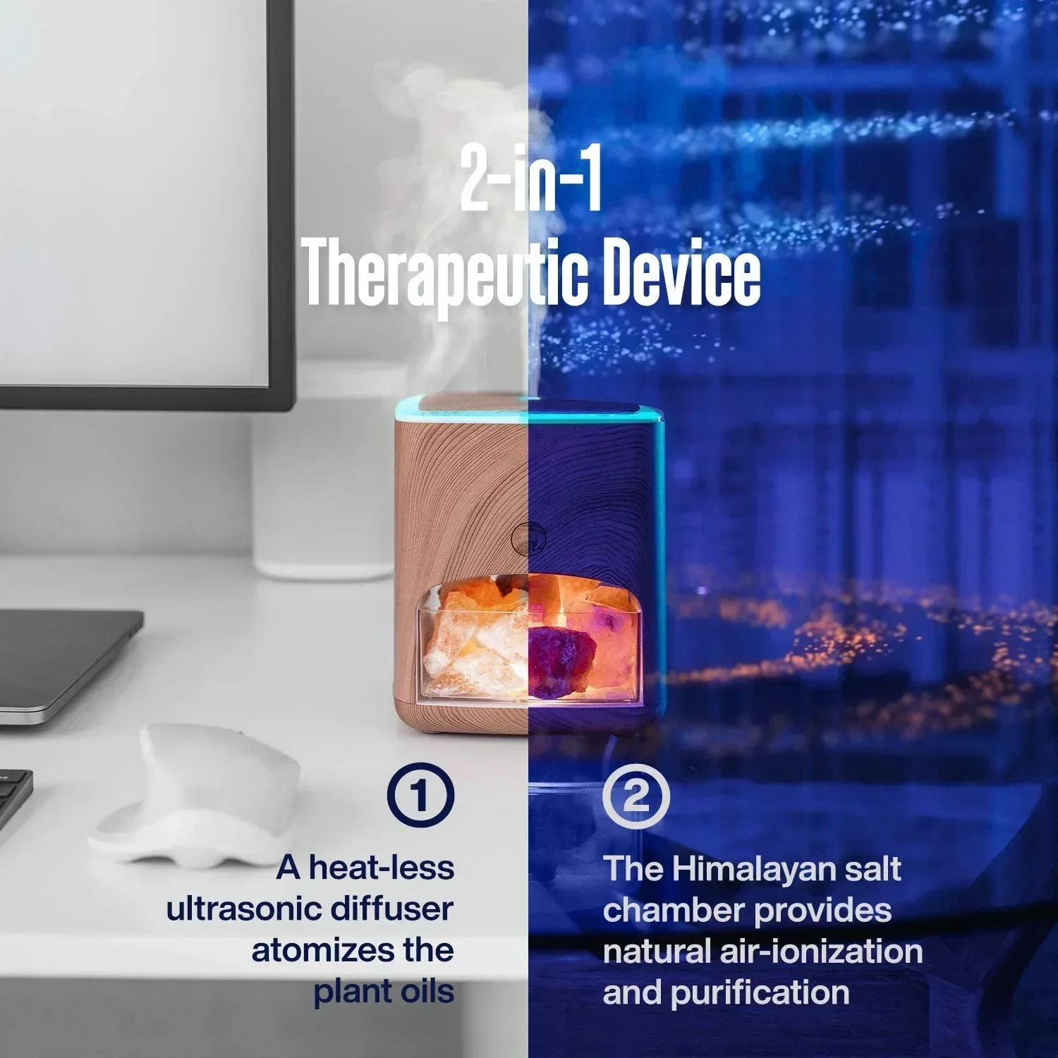 2022 مرطب الهواء رائجة البيع مصباح ملح الهيمالايا الخشب الحبوب منحوتة باليد الطبيعية العلاجية الملح الصخور كريستال مصابيح المرطب #6