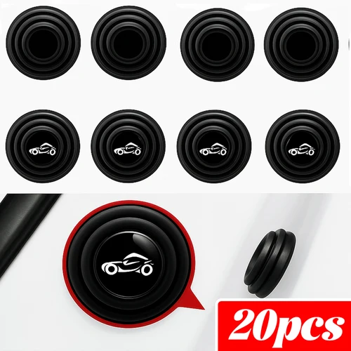 Imagen 1 del producto Almohadillas antigolpes para puerta de coche, capó Universal para puerta, maletero, reducción de ruido negra, protección contra colisiones, almohadillas amortiguadoras de silicona autoadhesivas