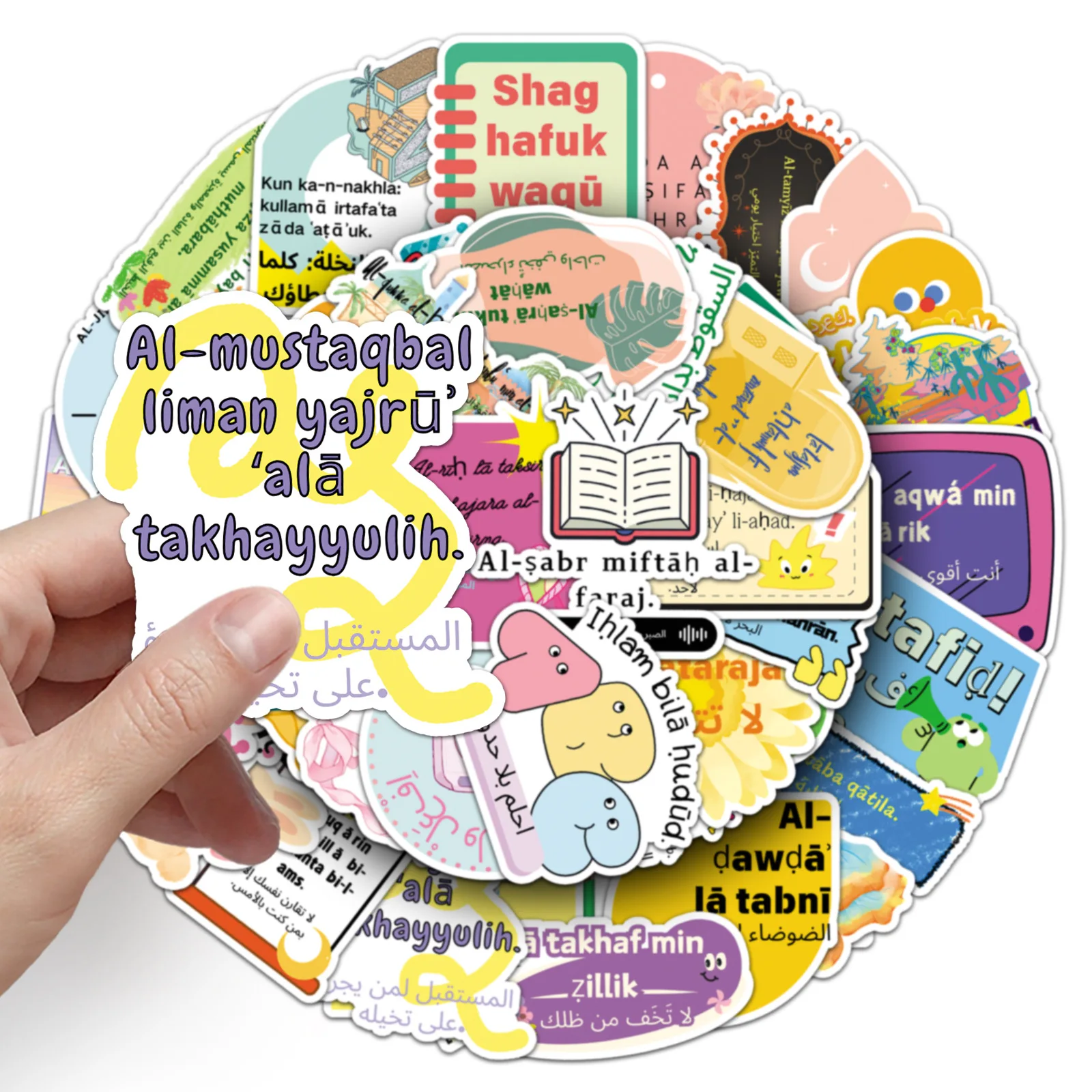 

50 шт. забавных граффити-наклеек с Аладдином, арабскими вдохновляющими фразами, мультяшными рисунками для декора, DIY-наклейки для холодильника, ноутбука, гитары, велосипеда