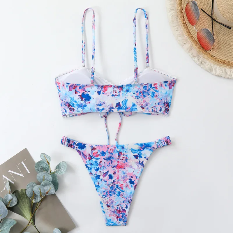 Floral Sexy Bikinis Women's Swimwear Female Swimsuit For Swim Wear Bathing Suits Brazilian Bikini Set Beachwear Pool Bather 2025