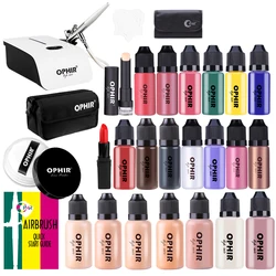 OPHIR Airbrush Makeup Set Professional Airbrush Foundation 7 Colors, Eye Shadow Blush 13 Colors All Include OP-MK006W