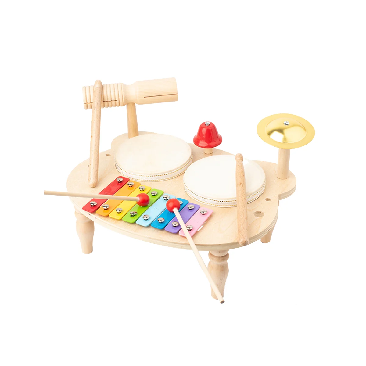 Juego de tambor para niños, juguetes musicales, instrumentos musicales, juguetes sensoriales, juego de instrumentos de percusión de tambor, juguete de madera