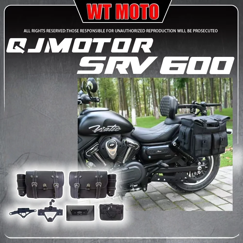 Voor QJMOTOR SRV 600-V2 canvas tas lederen opbergtas quick release zijtas srv 600v2 600v2srv 600V2 SRVSide Tas - afbeelding 2